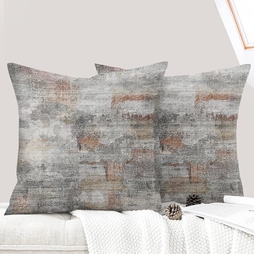 ECZOIL 2er Set Boho Kissenbezüge 45x45 cm, Blumen Dekorative Kissenhülle Kurzer Plüsch 18x18 Inch Doppelseitiger Druck Dekorative Kissenbezug für Wohnzimmer Sofa Schlafzimmer-Rostfarbe ECZOIL 2er Set Boho Kissenbezüge 45x45 cm, Blumen Dekorative Kissenhülle Kurzer Plüsch 18x18 Inch Doppelseitiger Druck Dekorative Kissenbezug für Wohnzimmer Sofa Schlafzimmer-Rostfarbe von ECZOIL
