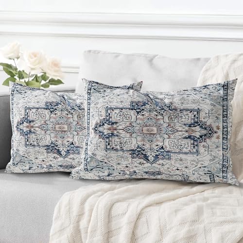 ECZOIL 2er Set Boho Kissenbezug 30x50 cm Kissenhülle Dekorative Dekokissen Boho Stil Vintage Zierkissen für Wohnzimmer Schlafzimmer Sofa Home Decor mit Verstecktem Reißverschluss - Vintage Blau ECZOIL 2er Set Boho Kissenbezug 30x50 cm Kissenhülle Dekorative Dekokissen Boho Stil Vintage Zierkissen für Wohnzimmer Schlafzimmer Sofa Home Decor mit Verstecktem Reißverschluss - Vintage Blau von ECZOIL