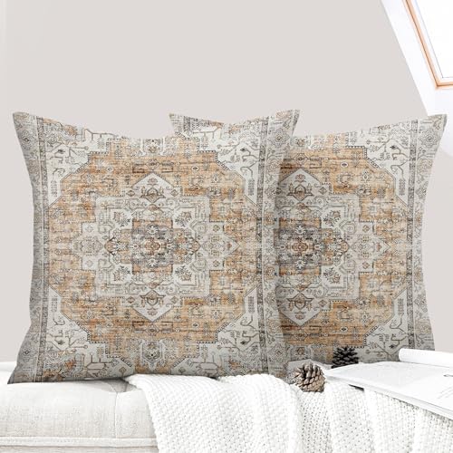 ECZOIL 2er Set Boho Kissenbezug 50x50 cm Kissenhülle Dekorative Dekokissen Boho Stil Vintage Zierkissen für Wohnzimmer Schlafzimmer Sofa Home Decor mit Verstecktem Reißverschluss - Orange Weiß ECZOIL 2er Set Boho Kissenbezug 50x50 cm Kissenhülle Dekorative Dekokissen Boho Stil Vintage Zierkissen für Wohnzimmer Schlafzimmer Sofa Home Decor mit Verstecktem Reißverschluss - Orange Weiß von ECZOIL