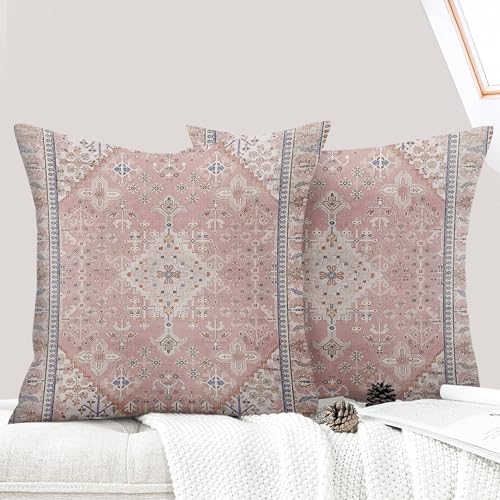 ECZOIL 2er Set Boho Kissenbezug 50x50 cm Kissenhülle Dekorative Dekokissen Boho Stil Vintage Zierkissen für Wohnzimmer Schlafzimmer Sofa Home Decor mit Verstecktem Reißverschluss - Rosa ECZOIL 2er Set Boho Kissenbezug 50x50 cm Kissenhülle Dekorative Dekokissen Boho Stil Vintage Zierkissen für Wohnzimmer Schlafzimmer Sofa Home Decor mit Verstecktem Reißverschluss - Rosa von ECZOIL