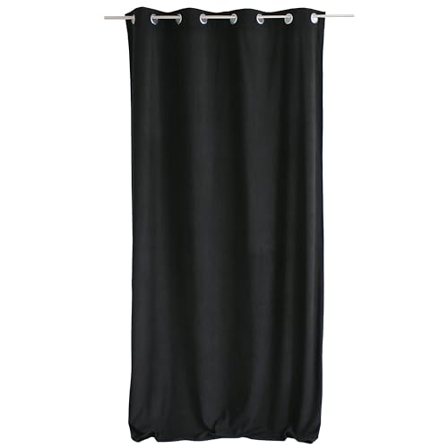 ED ENJOY HOME Samtvorhang mit silberfarbenen Ösen, Schwarz, große Höhe, 140 x 260 cm, 100% Polyester, Stoff Öko-TEX, Kollektion Calin ED ENJOY HOME Samtvorhang mit silberfarbenen Ösen, Schwarz, große Höhe, 140 x 260 cm, 100% Polyester, Stoff Öko-TEX, Kollektion Calin von ED ENJOY HOME