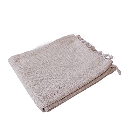 Enjoy Home – Kollektion Dune – Decke mit Fransen – 80% recycelte Baumwolle – 20% Polyester – Farbe Ecru – 130 x 160 cm von ED ENJOY HOME