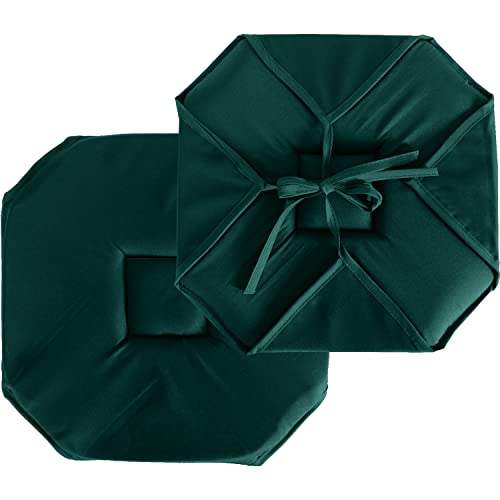 Enjoy Home – Stuhlkissen mit Klappdeckel Basic – Befestigung durch Schlaufen – 100% Polyester – Stoff Oeko-Tex-Zertifiziert – 40 x 40 cm – Farbe Dunkelgrün von ED ENJOY HOME