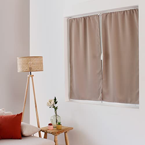 Enjoy Home – Verdunkelungsvorhang, Basic, mit Zugstange, gerade Verarbeitung, 100% Polyester, Öko-Tex-zertifizierter Stoff, 60 x 120 cm, Natur von ED ENJOY HOME