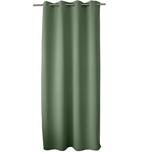 ED ENJOY HOME Verdunkelungsvorhang mit silberfarbenen Ösen, Tongrün, 140 x 240 cm, 100% Polyester, Öko-Tex-zertifizierter Stoff, Kollektion Lakritze von ED ENJOY HOME