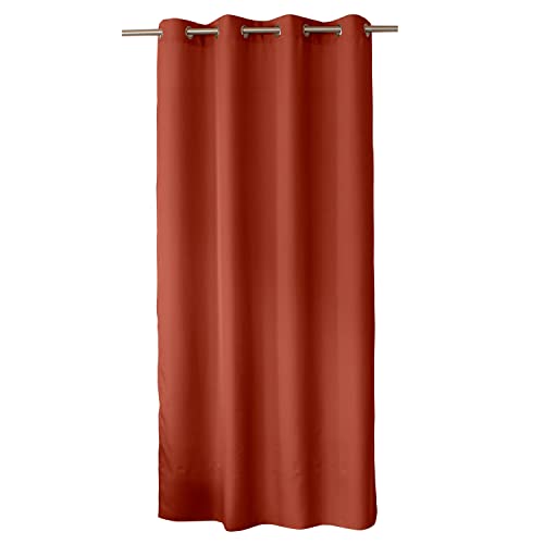 ED ENJOY HOME Dekorativer Vorhang mit silberfarbenen Ösen, 140 x 240 cm, Terrakotta, 100% Polyester, satiniert, Kollektion Basic von Enjoy Home