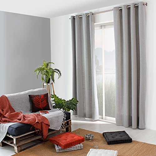 Enjoy Home – Vorhang Dune – 8 silberfarbene Ösen – Durchmesser 4 cm – 80% recycelte Baumwolle – 20% Polyester – Farbe Sand – 135 x 240 cm von Enjoy Home