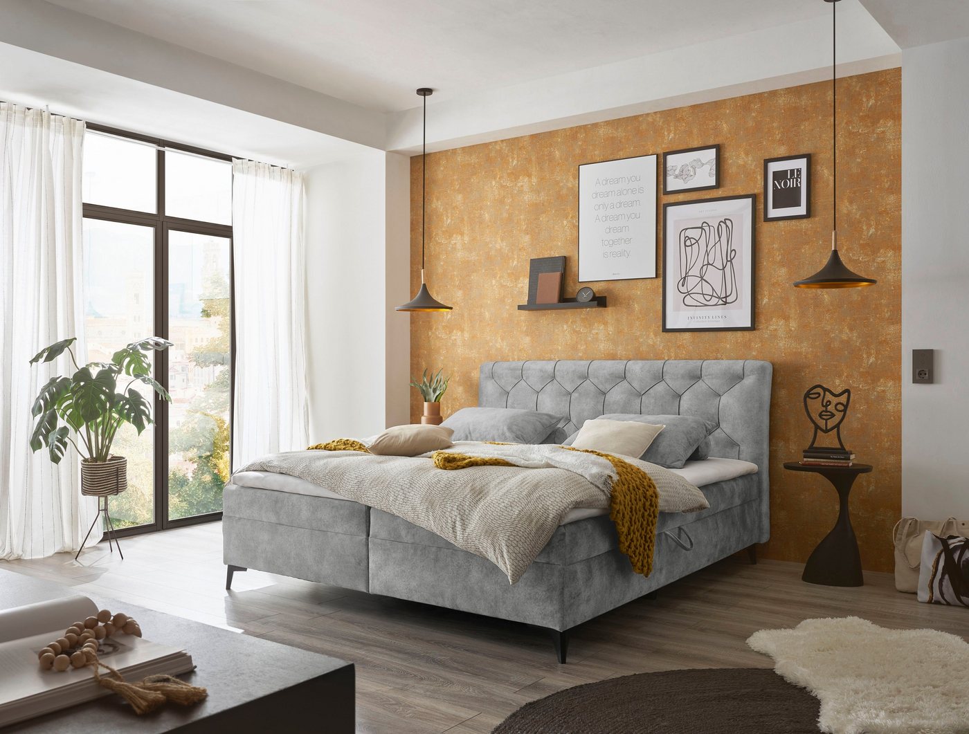 ED EXCITING DESIGN Boxbett Miami, wahlweise mit Bettkasten, inkl. Topper von ED EXCITING DESIGN