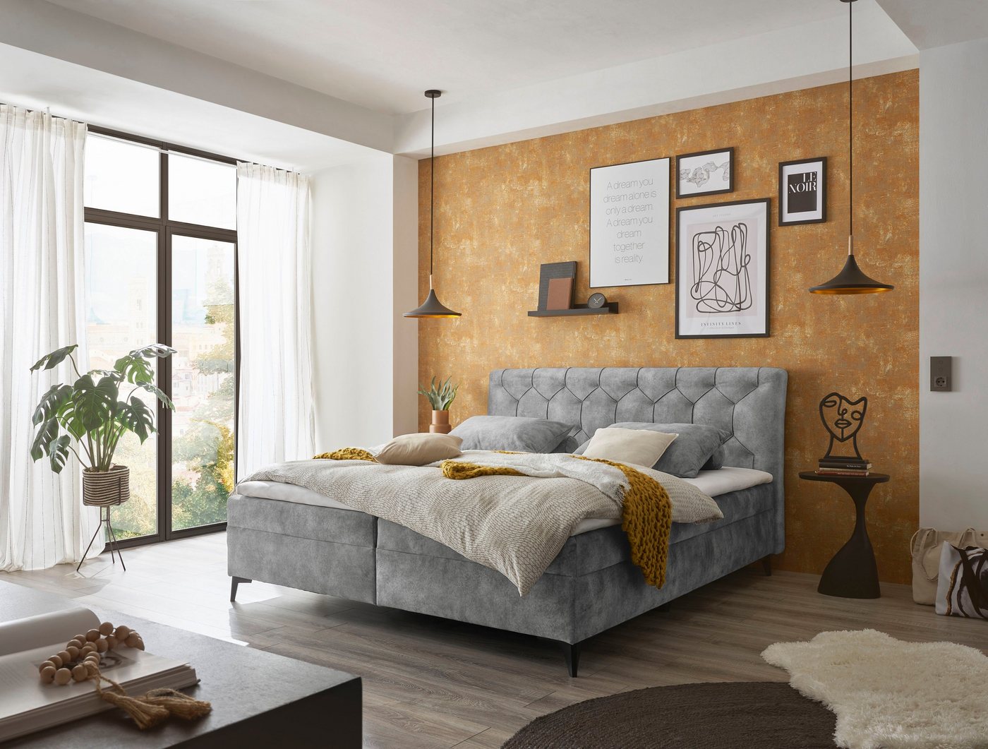 ED EXCITING DESIGN Boxbett Miami, wahlweise mit Bettkasten, inkl. Topper von ED EXCITING DESIGN