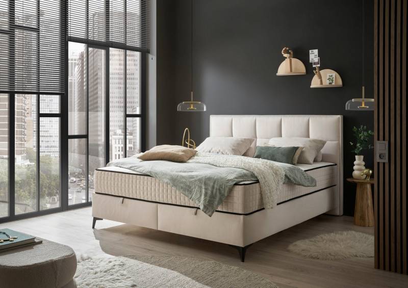ED EXCITING DESIGN Boxbett Monroe inkl. Bettkasten, erhältlich in den Breiten 160cm & 180cm, Duo-Matratze - feste Seite mit Kokosmatte von ED EXCITING DESIGN