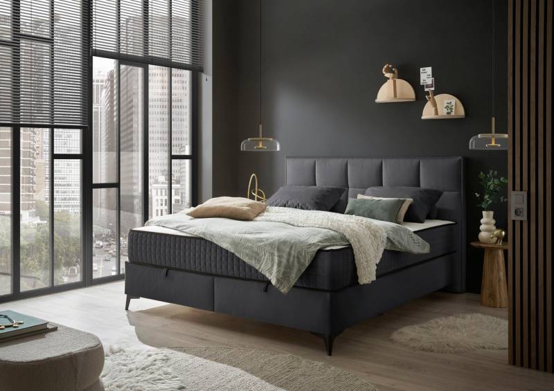 ED EXCITING DESIGN Boxbett Monroe inkl. Bettkasten, erhältlich in den Breiten 160cm & 180cm, Duo-Matratze - feste Seite mit Kokosmatte von ED EXCITING DESIGN