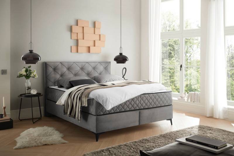 ED EXCITING DESIGN Boxbett Monroe inkl. Bettkasten, erhältlich in den Breiten 160cm & 180cm, Duo-Matratze - feste Seite mit Kokosmatte von ED EXCITING DESIGN