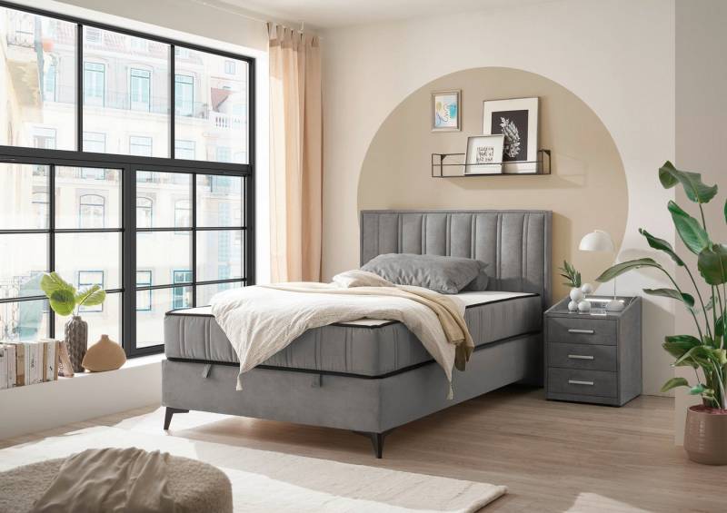 ED EXCITING DESIGN Boxbett Monroe inkl. Bettkasten, erhältlich in den Breiten 120cm & 140cm, Duo-Matratze - feste Seite mit Kokosmatte von ED EXCITING DESIGN