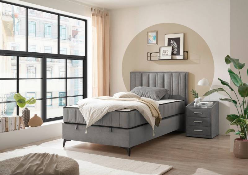 ED EXCITING DESIGN Boxbett Monroe inkl. Bettkasten, erhältlich in den Breiten 120cm & 140cm, Duo-Matratze - feste Seite mit Kokosmatte von ED EXCITING DESIGN