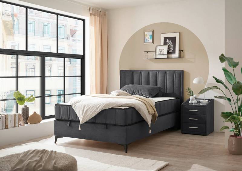 ED EXCITING DESIGN Boxbett Monroe inkl. Bettkasten, erhältlich in den Breiten 120cm & 140cm, Duo-Matratze - feste Seite mit Kokosmatte von ED EXCITING DESIGN