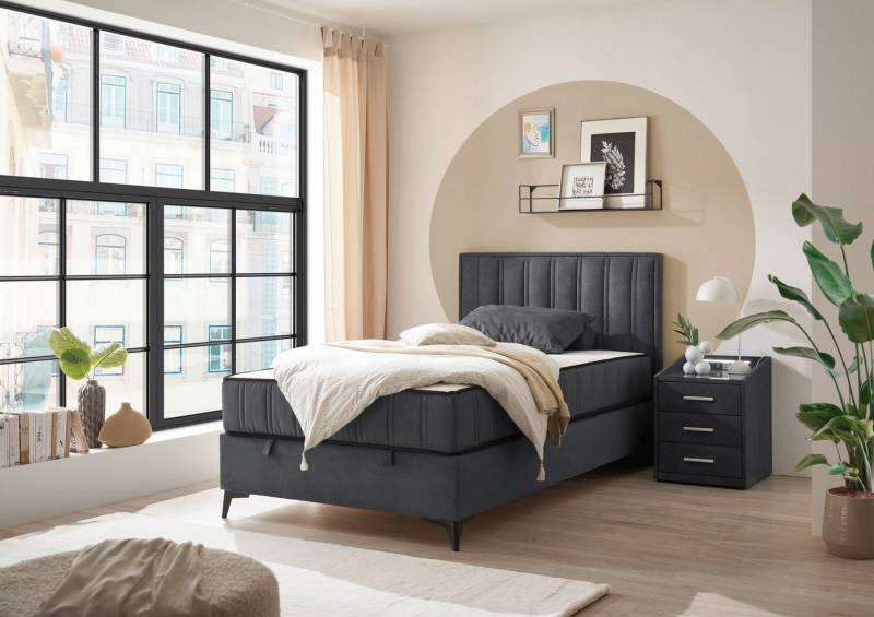 ED EXCITING DESIGN Boxbett Monroe inkl. Bettkasten, erhältlich in den Breiten 120cm & 140cm, Duo-Matratze - feste Seite mit Kokosmatte von ED EXCITING DESIGN