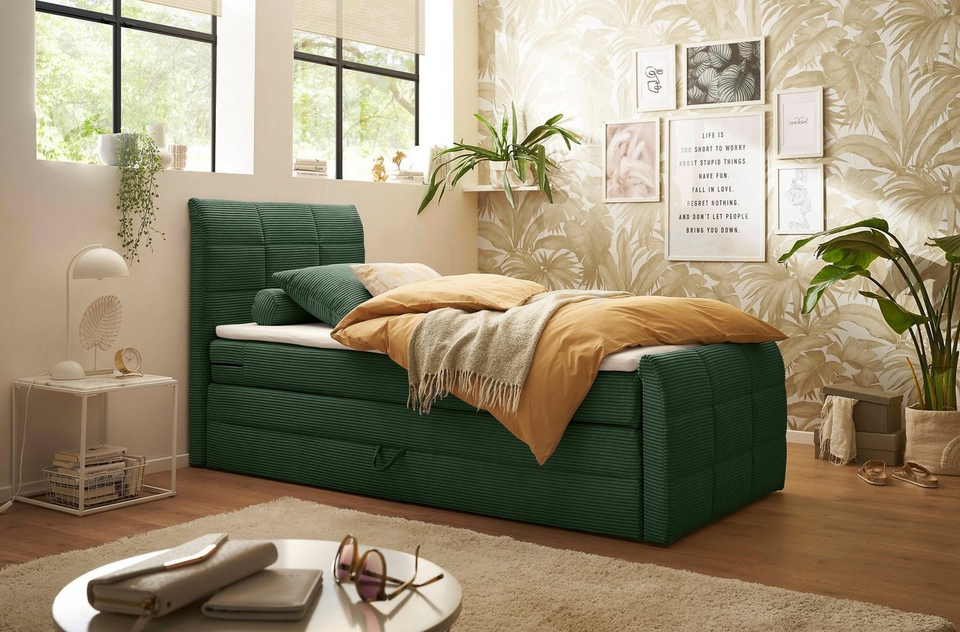 ED EXCITING DESIGN Boxspringbett Bolivia, harte Seite mit Kokosmatte, weiche Seite mit Filzabdeckung von ED EXCITING DESIGN