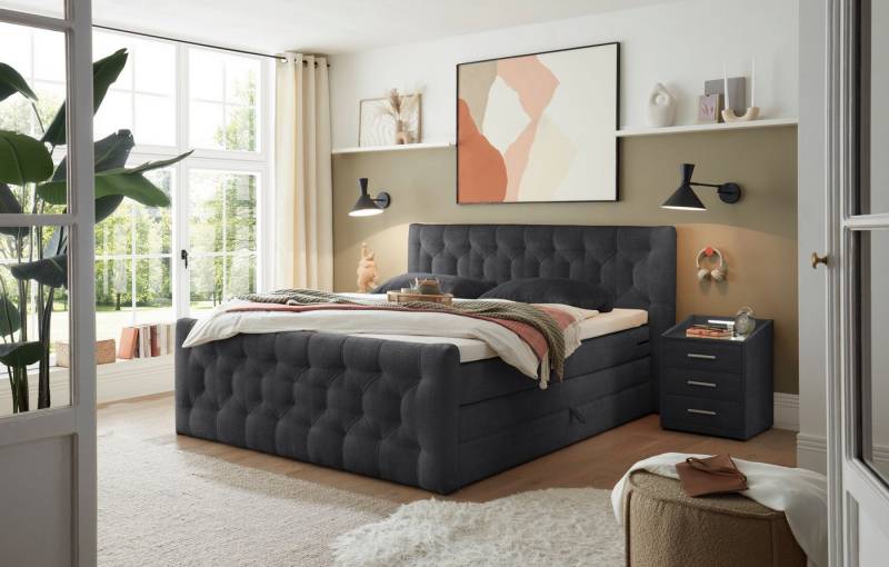 ED EXCITING DESIGN Boxspringbett "Cashfield", OTTOs Choice! Topseller inkl. zwei Bettkästen & Topper, erhältlich in den Größen 160x200cm und 180x200cm von ED EXCITING DESIGN