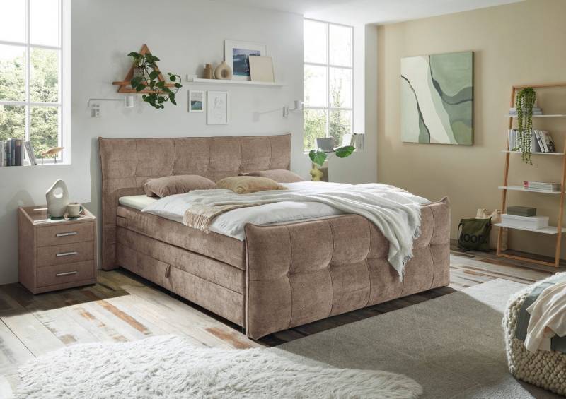 ED EXCITING DESIGN Boxspringbett Gallina, mit Bettkasten, inkl. Topper von ED EXCITING DESIGN