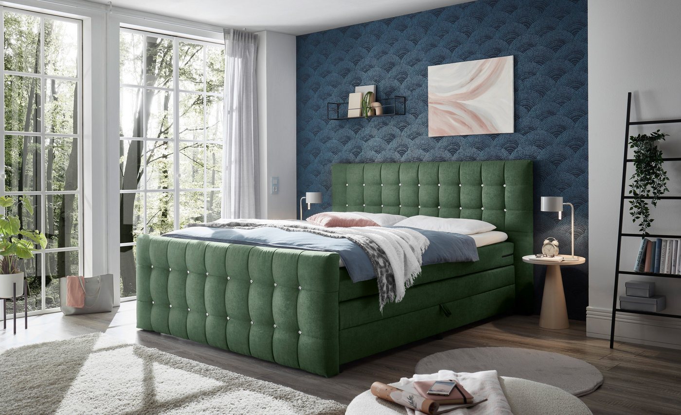 ED EXCITING DESIGN Boxspringbett Loberie, mit Strasssteinen im Kopf- und Fußteil, inkl. Bettkasten ED EXCITING DESIGN Boxspringbett Loberie, mit Strasssteinen im Kopf- und Fußteil, inkl. Bettkasten von ED EXCITING DESIGN