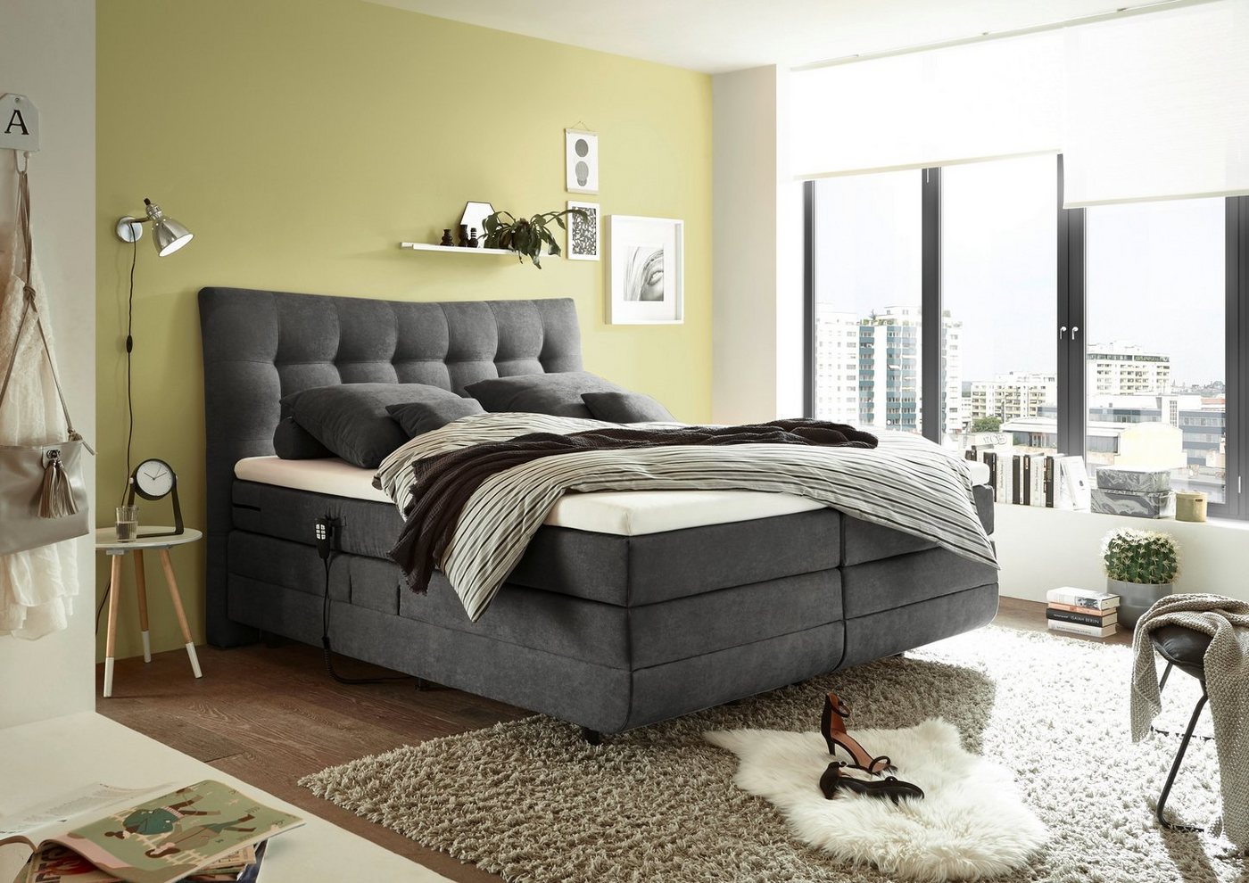 ED EXCITING DESIGN Boxspringbett Malibu, inkl. Motor und Topper von ED EXCITING DESIGN