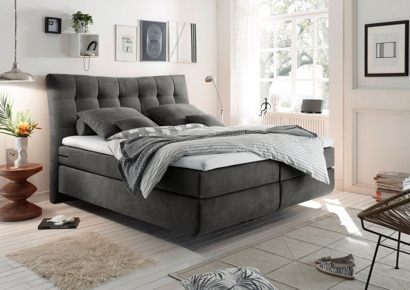 ED EXCITING DESIGN Boxspringbett Malibu, inkl. Topper von ED EXCITING DESIGN