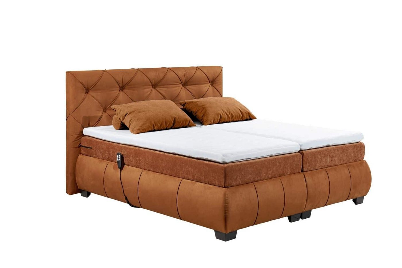 ED EXCITING DESIGN Boxspringbett Mansura 180 x 200 - Motorfunktion (Bett inkl. Matratze & Topper), Premium-Boxspringbett, Samtoptik, elektrisch verstellbar von ED EXCITING DESIGN