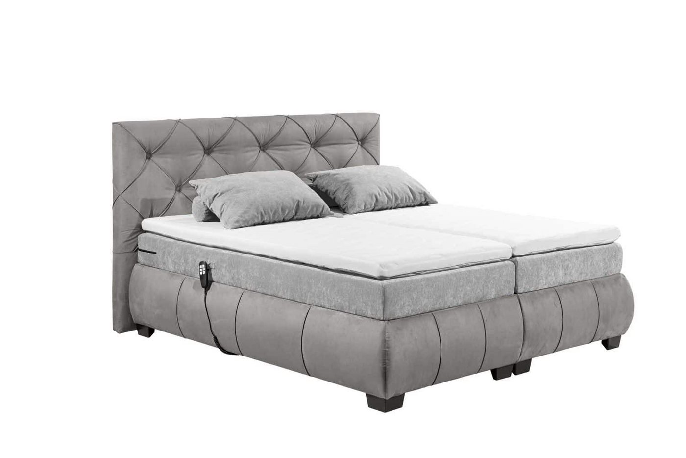 ED EXCITING DESIGN Boxspringbett Mansura 180 x 200 - Motorfunktion (Bett inkl. Matratze & Topper), Premium-Boxspringbett, Samtoptik, elektrisch verstellbar von ED EXCITING DESIGN
