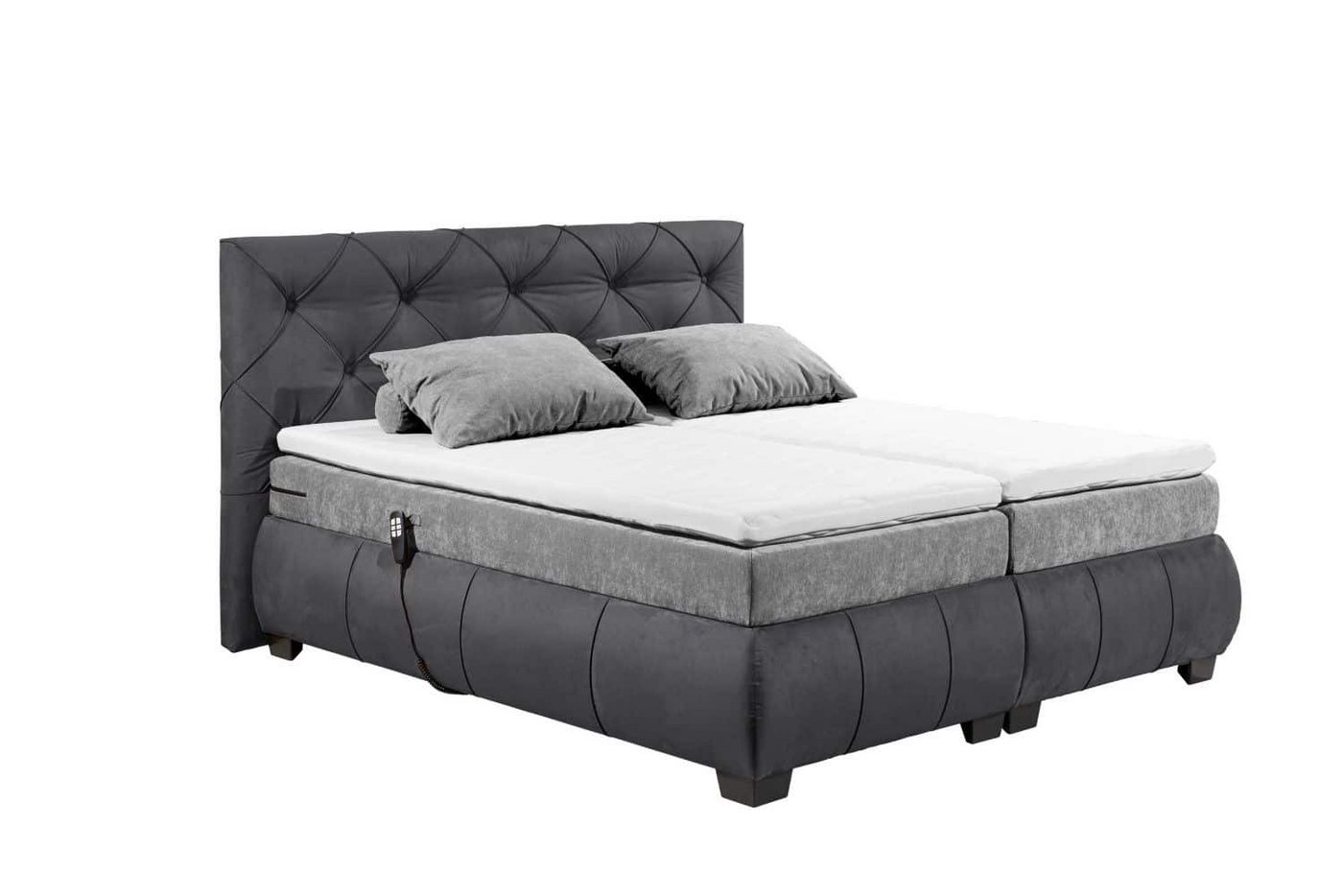 ED EXCITING DESIGN Boxspringbett Mansura 180 x 200 - Motorfunktion (Bett inkl. Matratze & Topper), Premium-Boxspringbett, Samtoptik, elektrisch verstellbar von ED EXCITING DESIGN