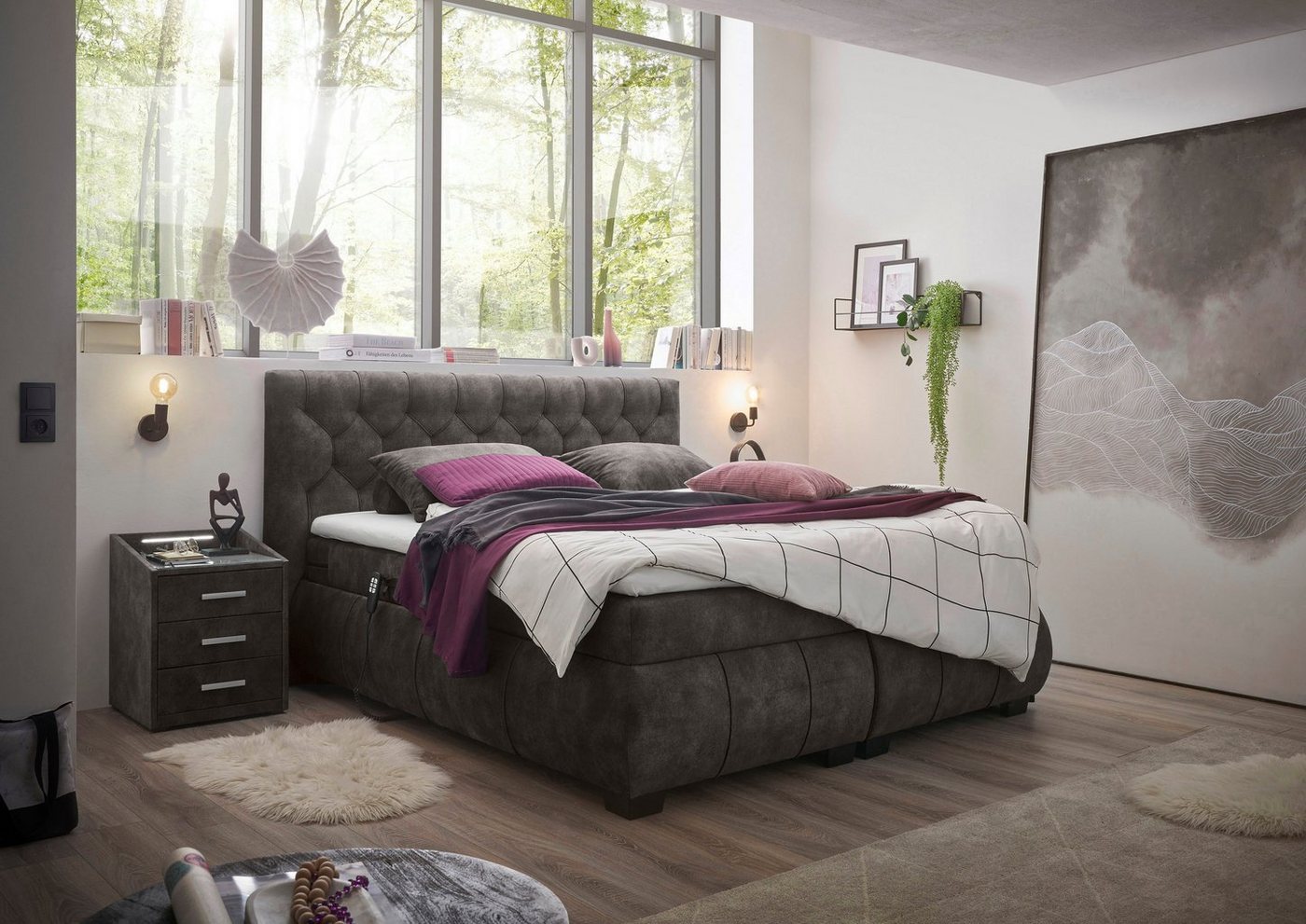 ED EXCITING DESIGN Boxspringbett Massaro, mit motorischer Verstellung von ED EXCITING DESIGN