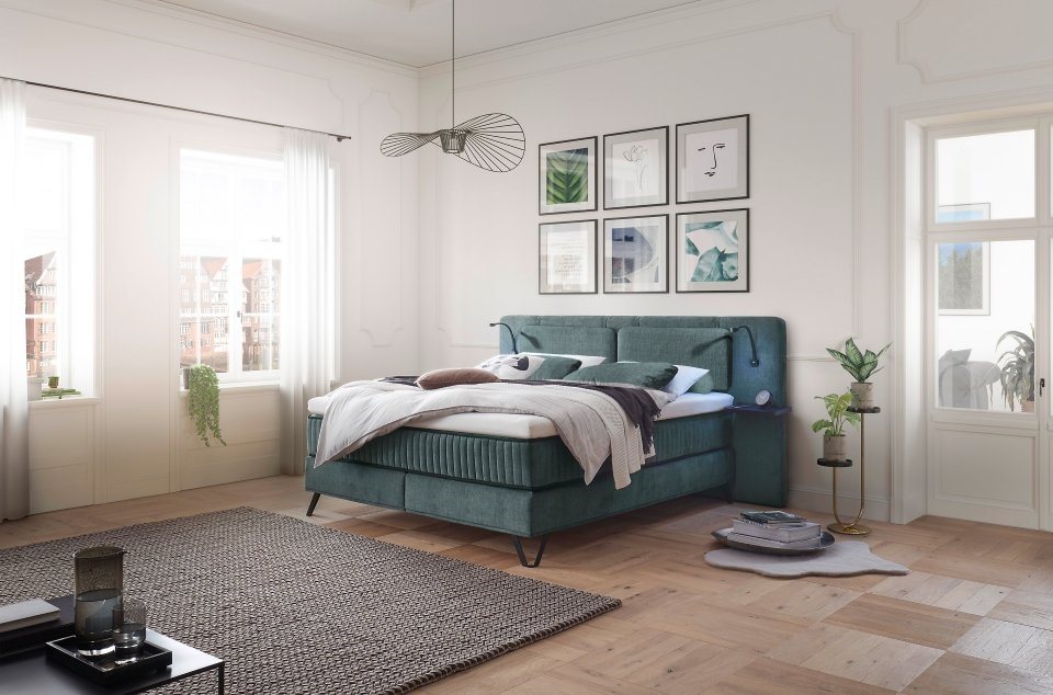 ED EXCITING DESIGN Boxspringbett Milazzo, mit Wireless Charging, Beleuchtung,Wendematratze von ED EXCITING DESIGN