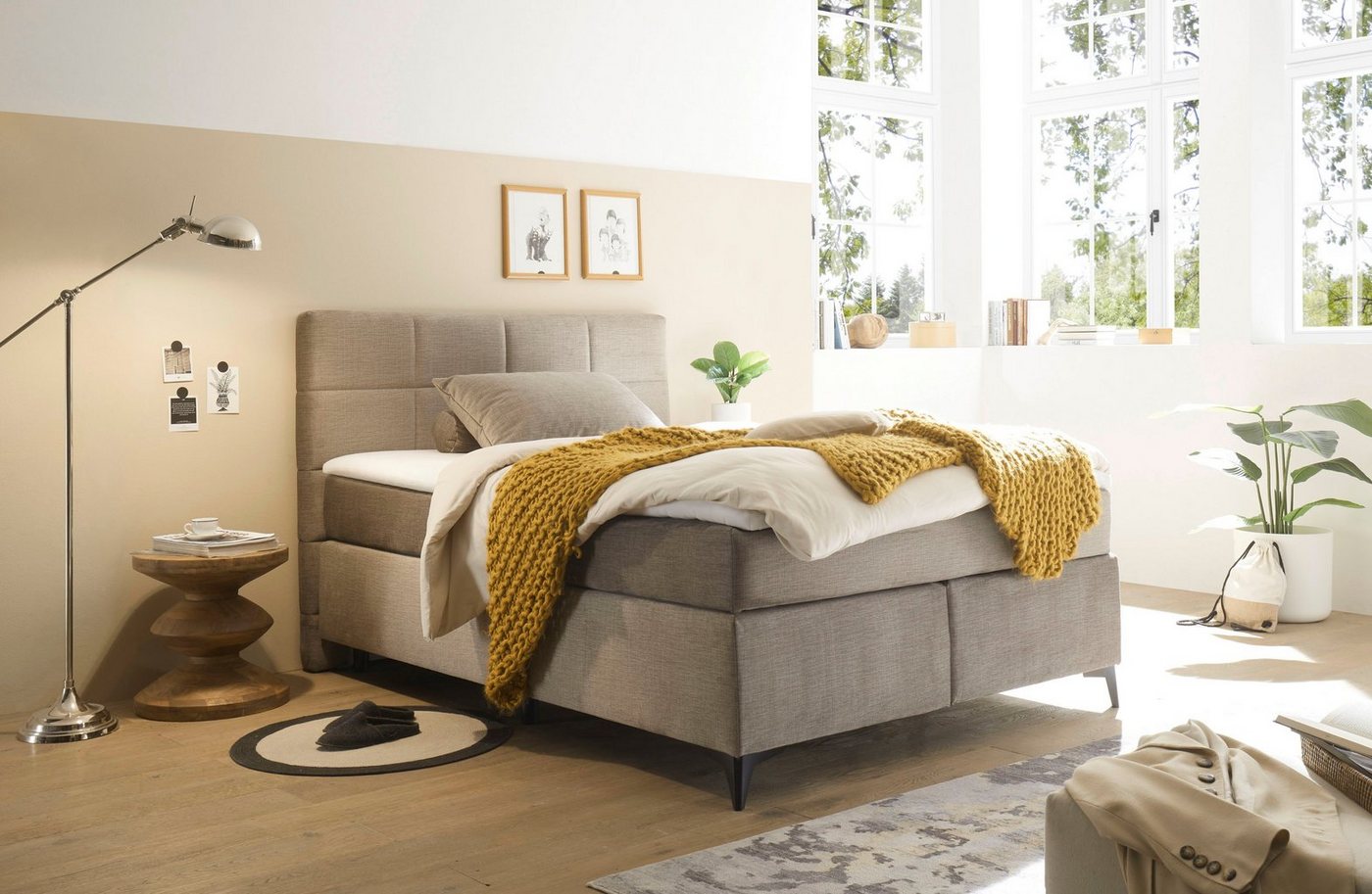 ED EXCITING DESIGN Boxspringbett Navarra, wahlweise mit Matratze von ED EXCITING DESIGN