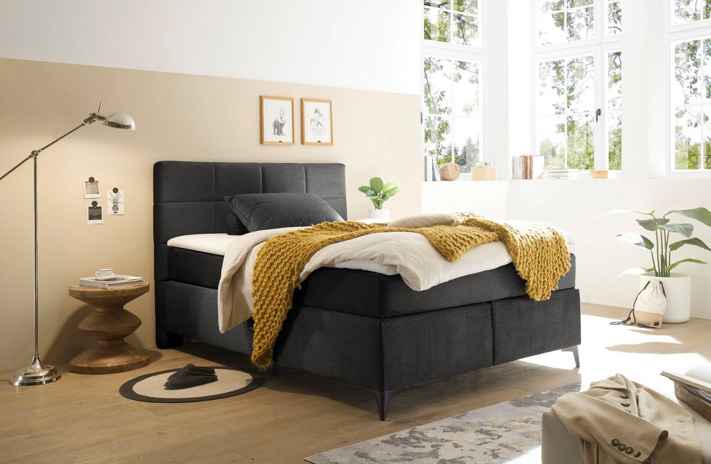 ED EXCITING DESIGN Boxspringbett Navarra, wahlweise mit Matratze von ED EXCITING DESIGN