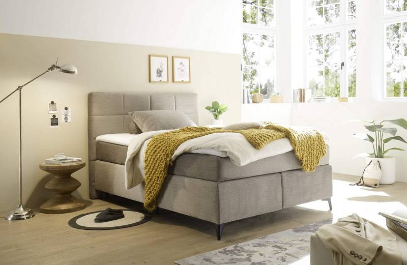 ED EXCITING DESIGN Boxspringbett Navarra – 140x200 und 180x200 inkl. Topper und Matratze (Inklusive Matratze und Topper), Pflegeleichter Bezug, wählbare Größe & stilvolle Farbvielfalt von ED EXCITING DESIGN