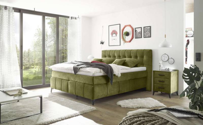 ED EXCITING DESIGN Boxspringbett Oregon 180x200 inkl. Topper und Duo-Matratze (Boxspringbett mit Duo‑Matratze & Topper), inkl. Duo-Matratze, Kokosmatte, Filzabdeckung von ED EXCITING DESIGN
