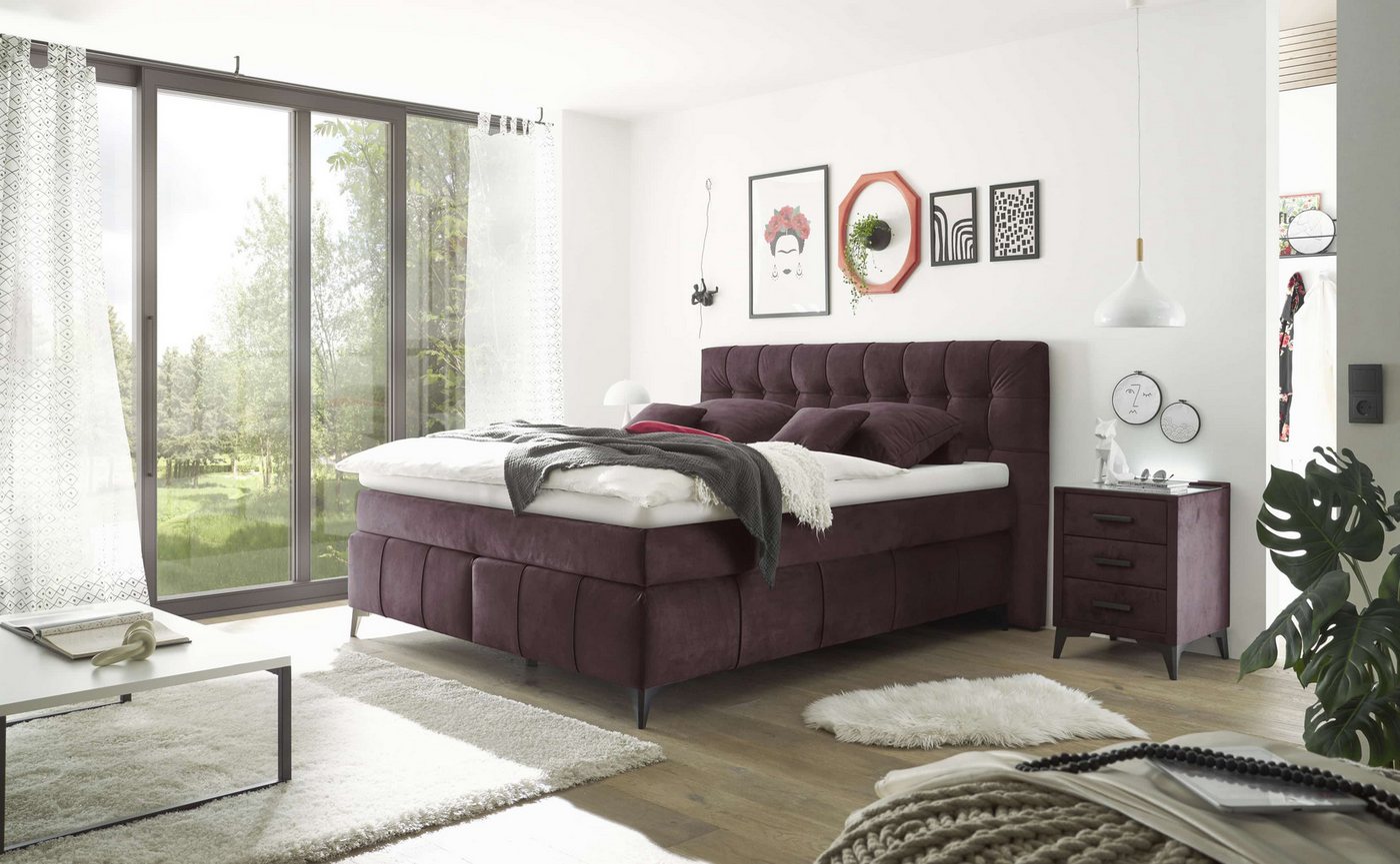 ED EXCITING DESIGN Boxspringbett Oregon 180x200 inkl. Topper und Duo-Matratze (Boxspringbett mit Duo‑Matratze & Topper), inkl. Duo-Matratze, Kokosmatte, Filzabdeckung von ED EXCITING DESIGN