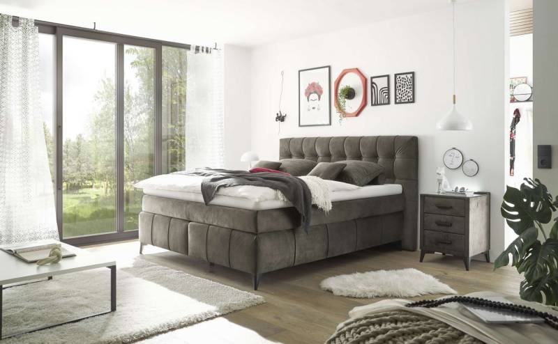 ED EXCITING DESIGN Boxspringbett Oregon 180x200 inkl. Topper und Duo-Matratze (Boxspringbett mit Duo‑Matratze & Topper), inkl. Duo-Matratze, Kokosmatte, Filzabdeckung von ED EXCITING DESIGN