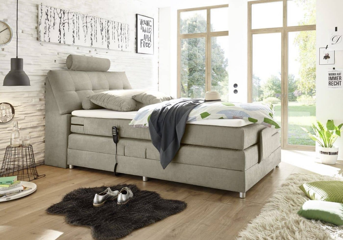 ED EXCITING DESIGN Boxspringbett Palermo 120/180x200 Elektrofunktion & 7-Zonen-TTFK-Matratze + Topper (Komplettbett mit Motor & Stauraum, inkl. Matratze, Topper, Unterbox), Elektrisches Kopf- & Fußteil, 7-Zonen-TTFK-Matratze & T25-Topper von ED EXCITING DESIGN