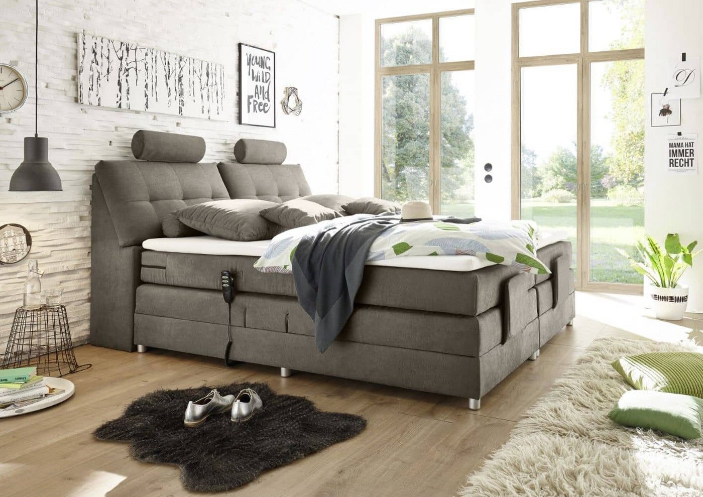ED EXCITING DESIGN Boxspringbett Palermo 120/180x200 Elektrofunktion & 7-Zonen-TTFK-Matratze + Topper (Komplettbett mit Motor & Stauraum, inkl. Matratze, Topper, Unterbox), Elektrisches Kopf- & Fußteil, 7-Zonen-TTFK-Matratze & T25-Topper von ED EXCITING DESIGN