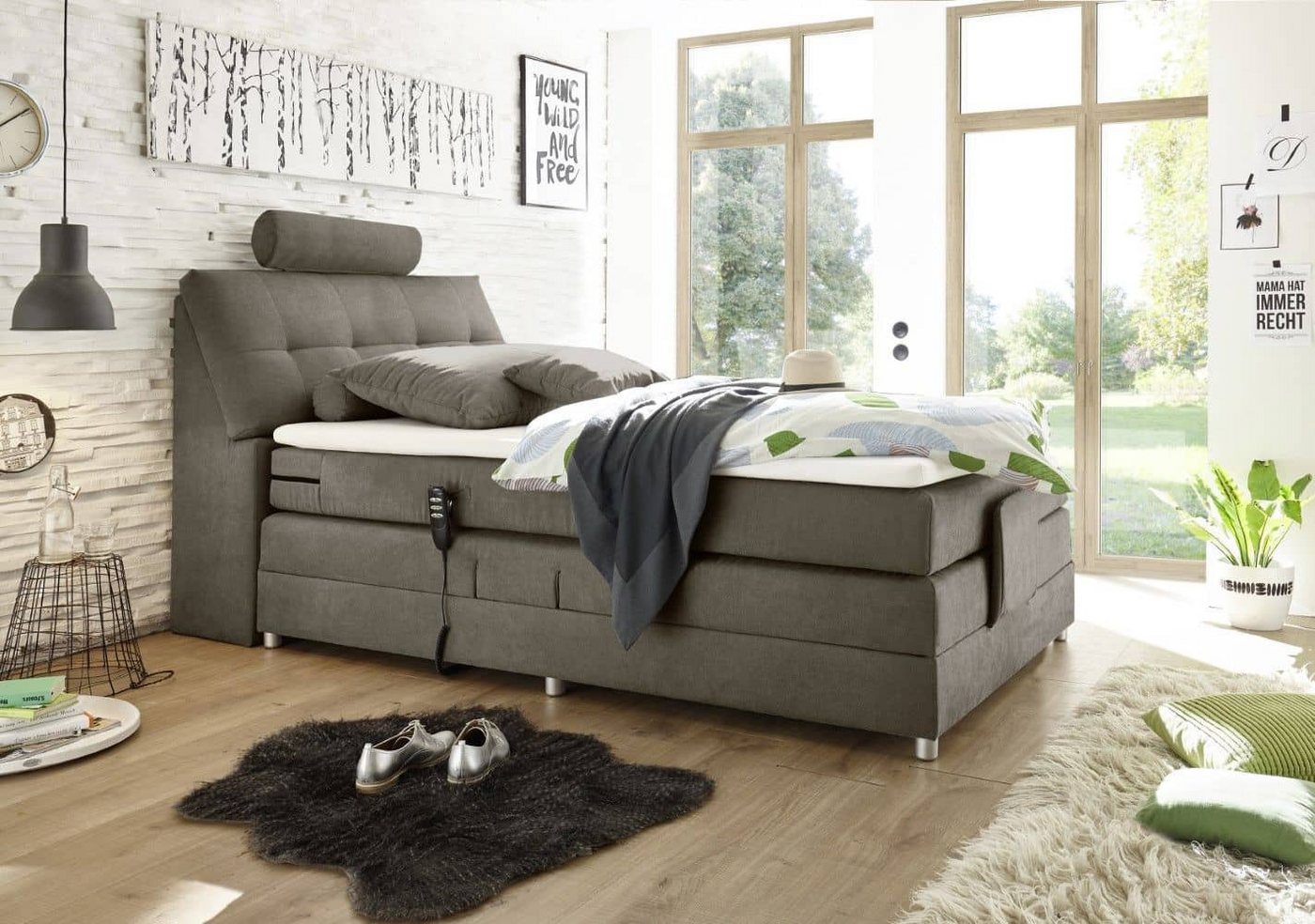 ED EXCITING DESIGN Boxspringbett Palermo 120/180x200 Elektrofunktion & 7-Zonen-TTFK-Matratze + Topper (Komplettbett mit Motor & Stauraum, inkl. Matratze, Topper, Unterbox), Elektrisches Kopf- & Fußteil, 7-Zonen-TTFK-Matratze & T25-Topper von ED EXCITING DESIGN
