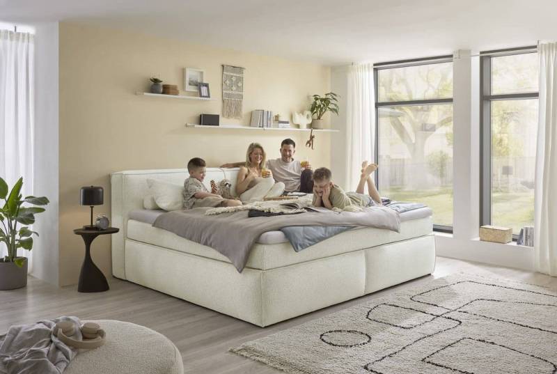 ED EXCITING DESIGN Boxspringbett Sandon 180x200 / 240x200 - Familienbett Pixie (Komplettbett inkl. Matratze und Topper, Bett inkl. Matratze & Topper), Wählbar in 180x200/240x200 cm, Duo-Matratze, H3/H4, 70 cm Höhe von ED EXCITING DESIGN