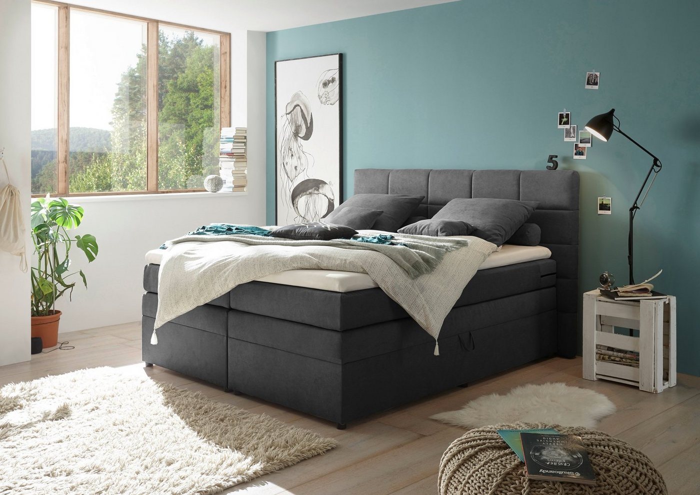 ED EXCITING DESIGN Boxspringbett Tacoma, inkl. Bettkasten und Topper von ED EXCITING DESIGN