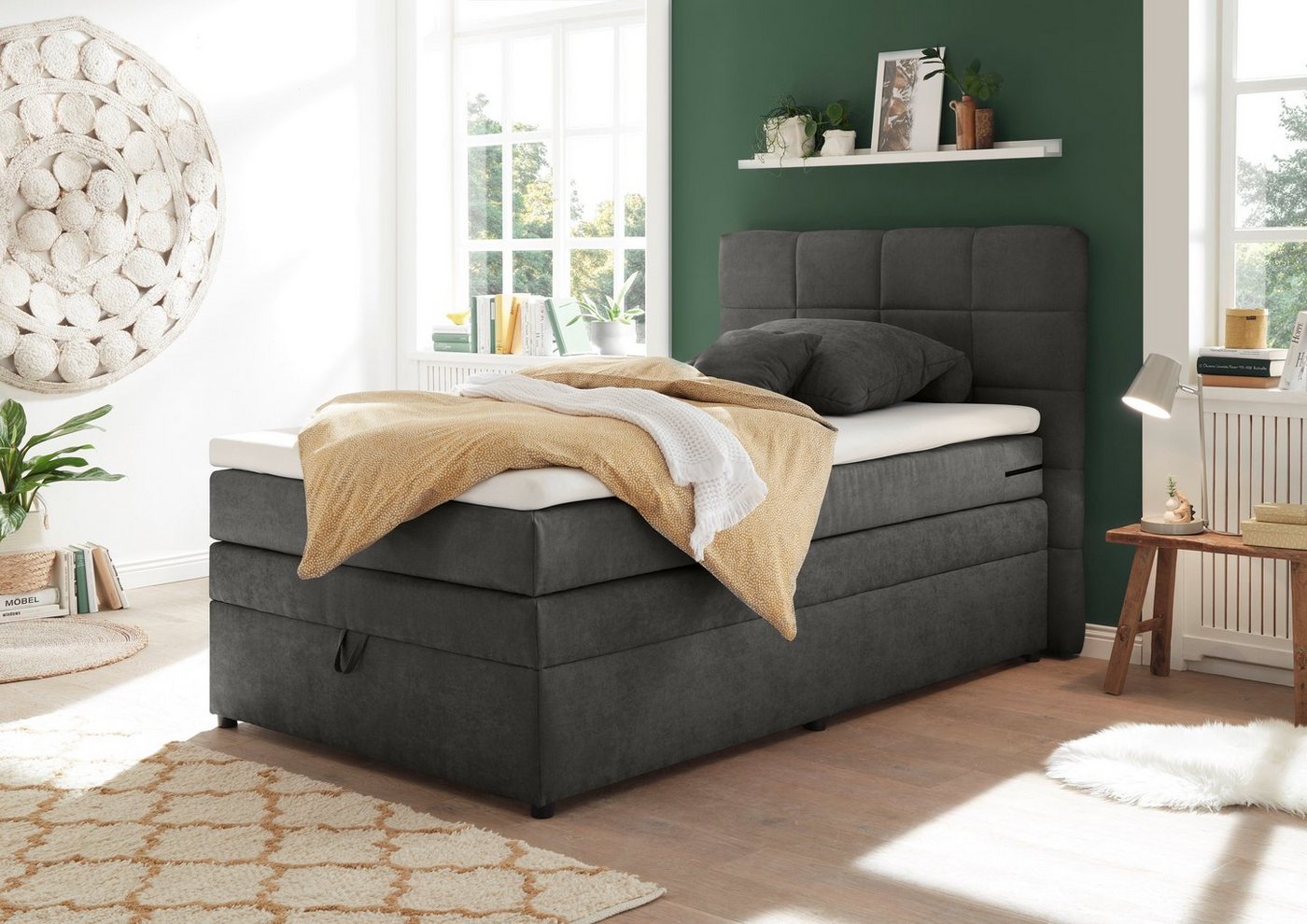 ED EXCITING DESIGN Boxspringbett Tacoma, inkl. Bettkasten und Topper von ED EXCITING DESIGN