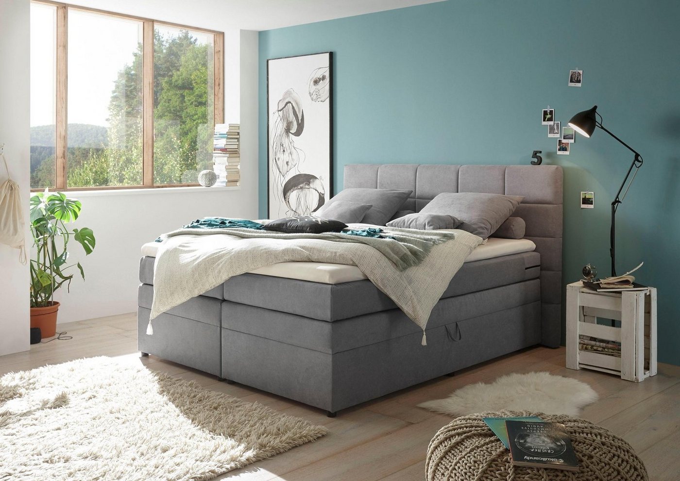 ED EXCITING DESIGN Boxspringbett Tacoma, inkl. Bettkasten und Topper von ED EXCITING DESIGN