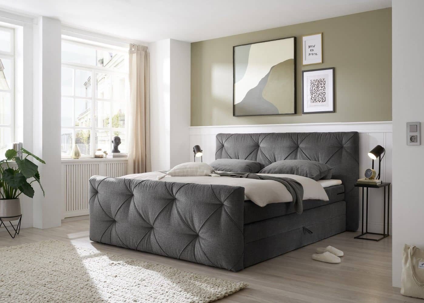 ED EXCITING DESIGN Boxspringbett Venlo 180x200 Bettkasten, HR30 Topper, 7Z-Federkernmatratze (Komplettbett inkl. Topper, Matratze, Unterbox und Bettkasten), Boxspringbett mit Topper, Matratze, Unterbox und Bettkasten von ED EXCITING DESIGN