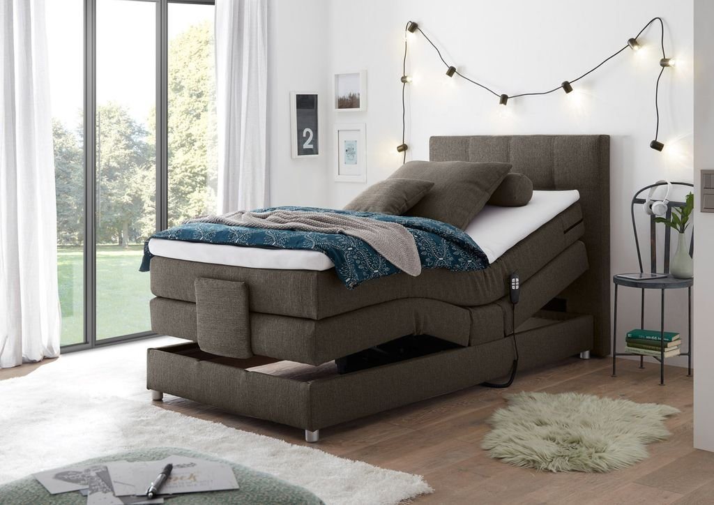 ED EXCITING DESIGN Boxspringliege (100 x 200 cm, Manolo), Grau von ED EXCITING DESIGN