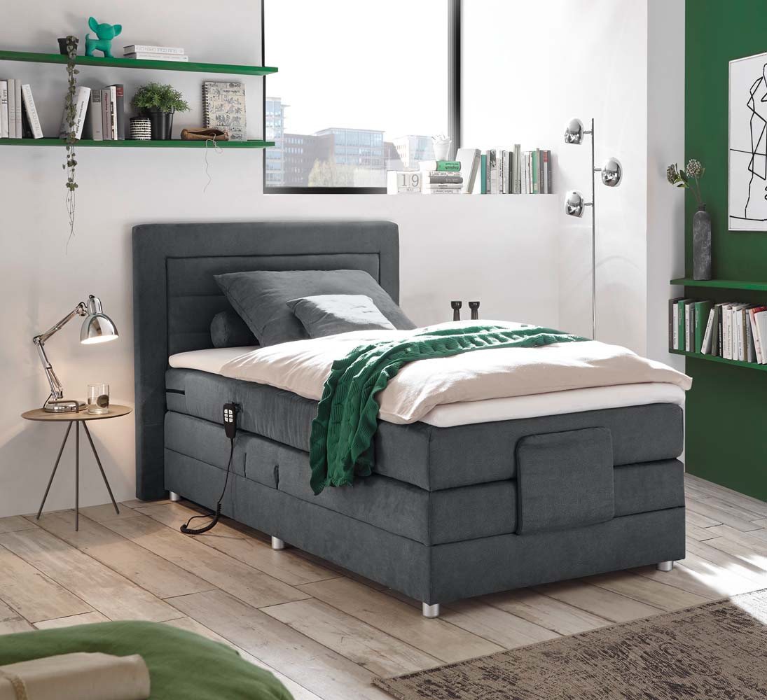 ED EXCITING DESIGN Boxspringliege (100 x 200 cm, Saba), Grau von ED EXCITING DESIGN