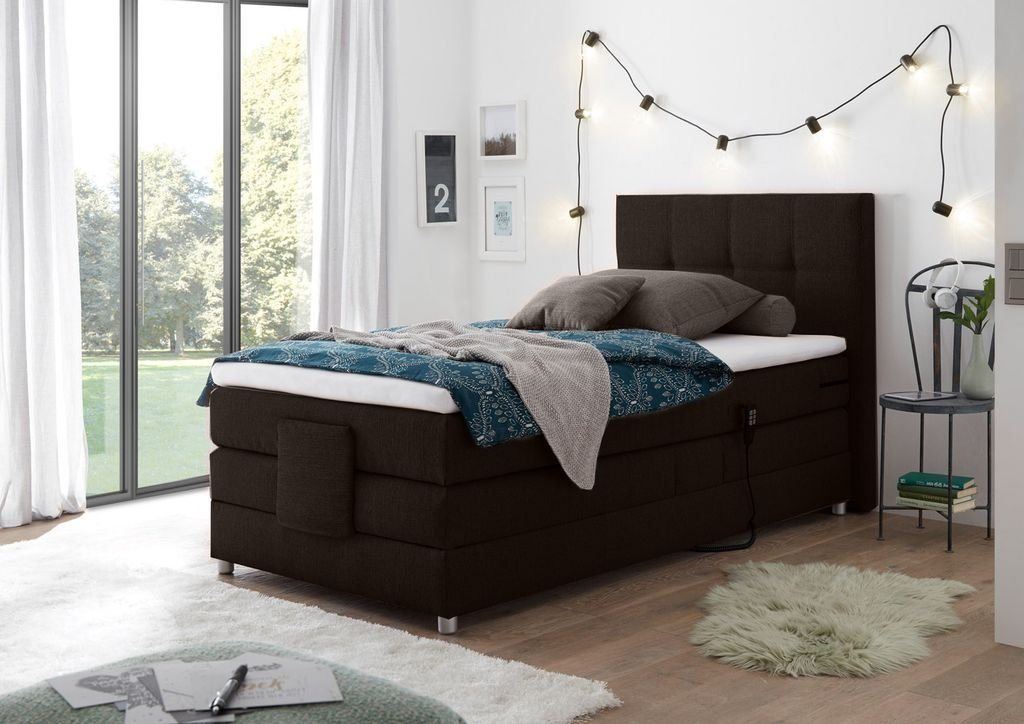 ED EXCITING DESIGN Boxspringliege (120 x 200 cm, Manolo), Braun von ED EXCITING DESIGN