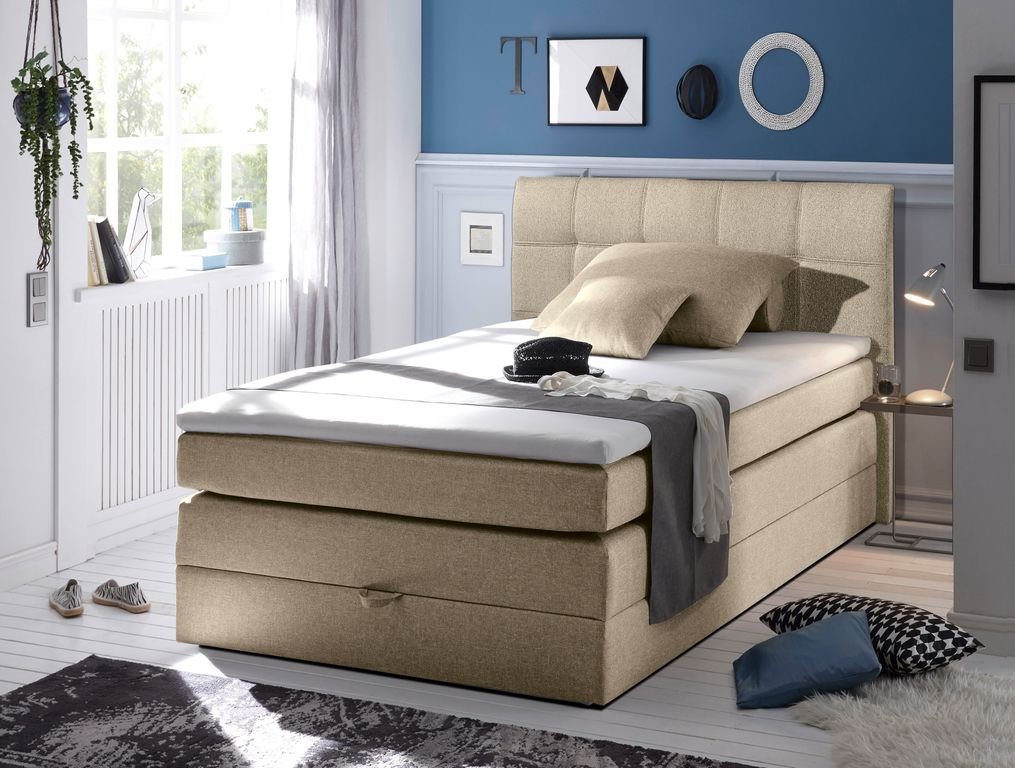 ED EXCITING DESIGN Boxspringliege (120 x 200 cm, New Bed 120x200 cm Inari 22 Beige), Beige von ED EXCITING DESIGN