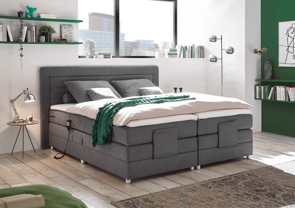 ED EXCITING DESIGN Boxspringliege (160 x 200 cm, Saba), Grau von ED EXCITING DESIGN